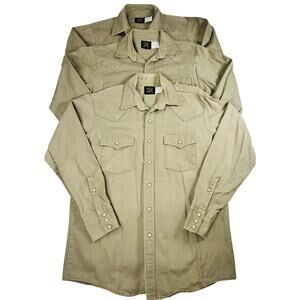 Lot of 3 Vintage Saddle King Western Shirts USA Made Pearl Snap 16.5x35